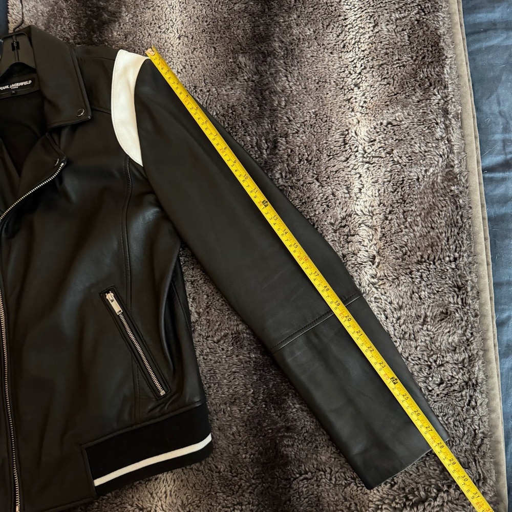 Karl Lagerfeld Leather Mens Jacket - Picture 8 of 10